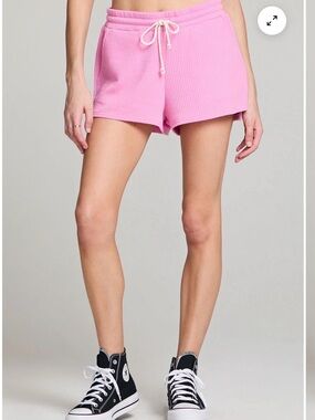 saltwater LUXE Ribbed Pink Drawstring Athletic Shorts